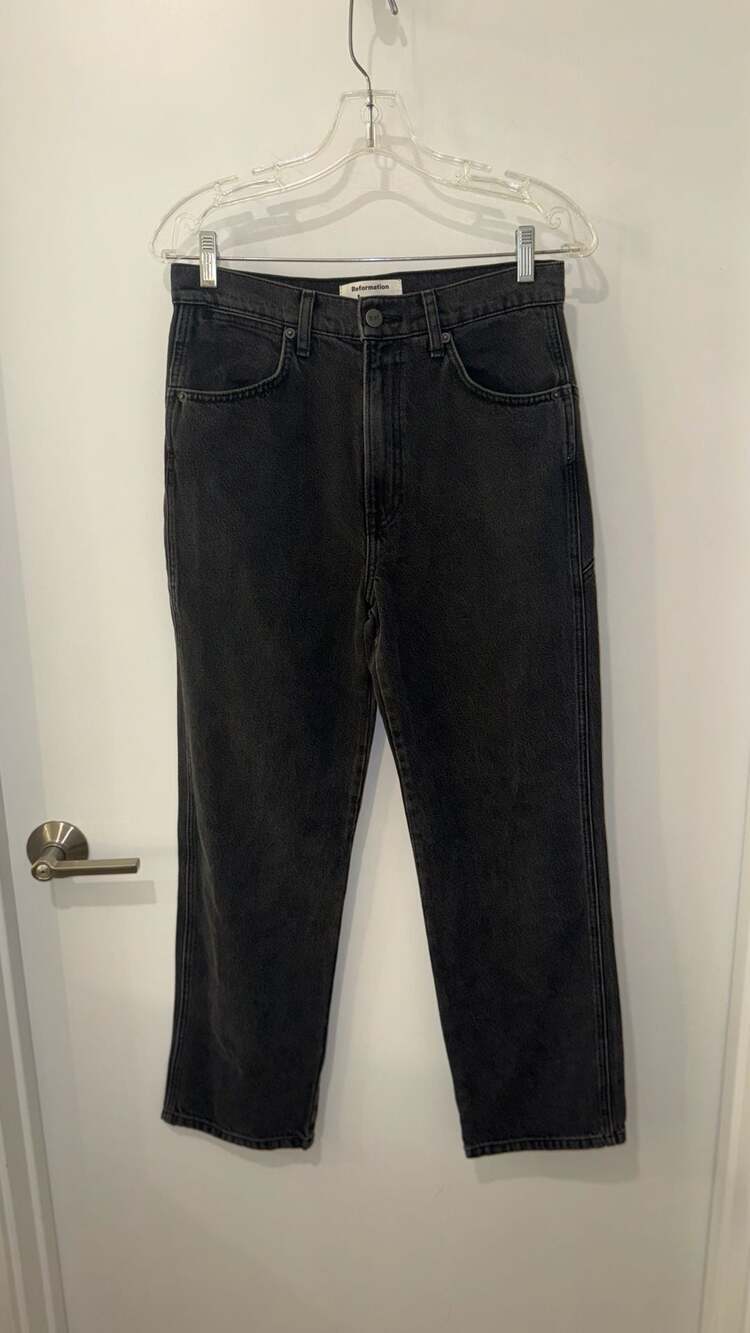 Reformation Star Detail High-Rise Black Denim Jeans